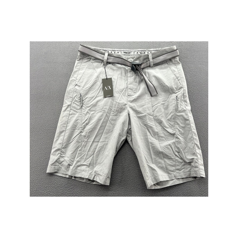 Armani Exchange Shorts Men's 34 Greystone Cotton Belted Cargo NWT